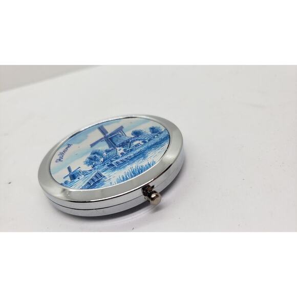Double Mirror compact Holland Delft blue windmill landscape souvenir - Picture 2 of 6